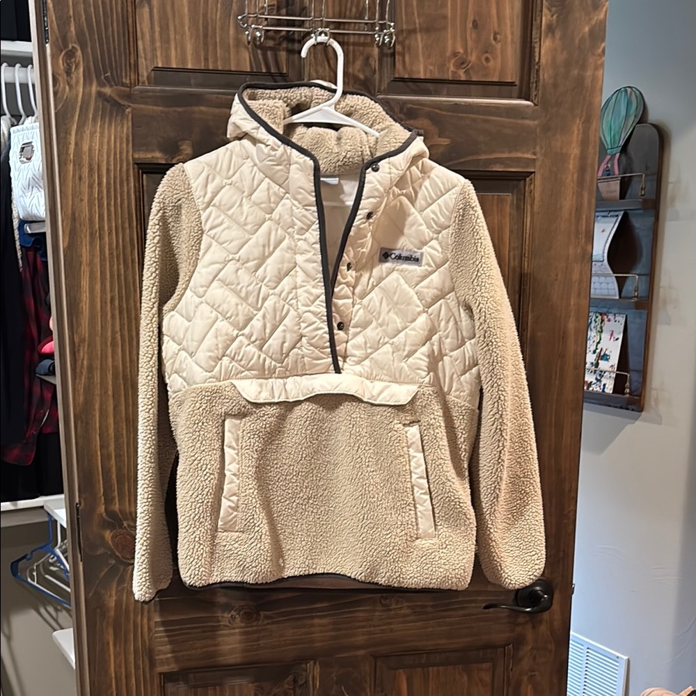 Columbia' Tan Quilted Sherpa Hoodie